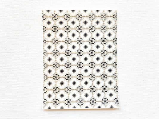 Transfer Sheet for Polymer Clay, Black & White Decorative Pattern
