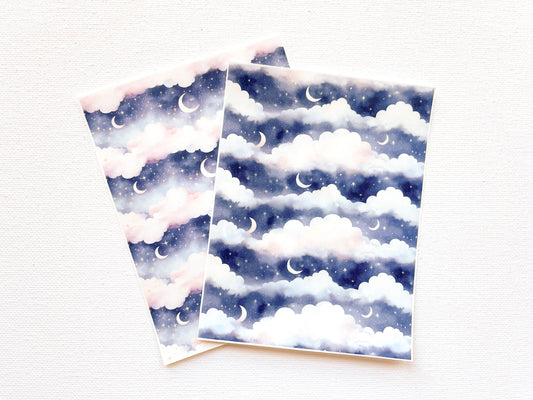 Transfer Sheet for Polymer Clay, Moon and Stars Night Sky