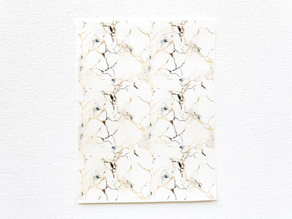 Transfer Sheet for Polymer Clay, White Marble