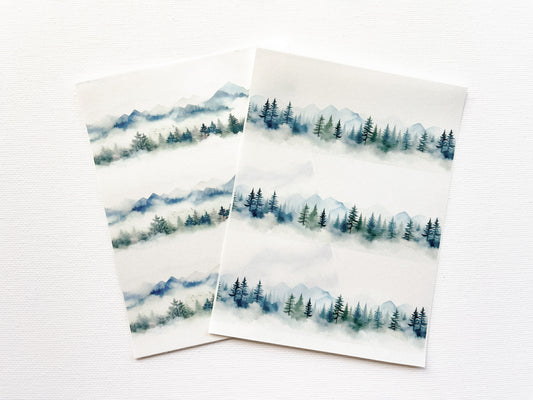 Transfer Sheet for Polymer Clay, Pine Tree Landscape