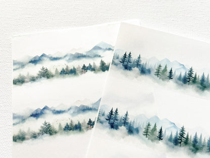 Transfer Sheet for Polymer Clay, Pine Tree Landscape