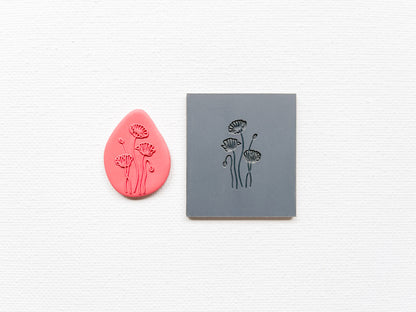 Embossing Texture Mat for Polymer Clay, Summer Flowers