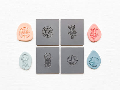 Embossing Texture Mat for Polymer Clay, Sea Creatures