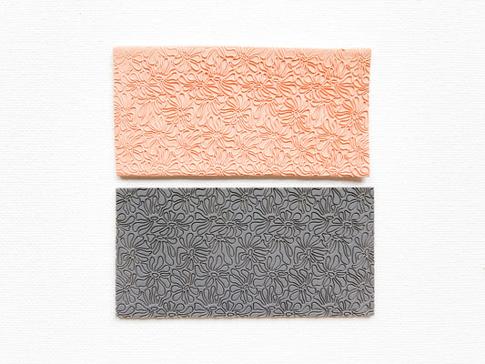Texture Mat for Polymer Clay, Groovy Abstract Flowers