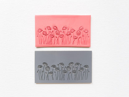 Embossing Texture Mat for Polymer Clay, Poppy Garden