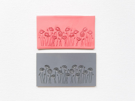 Embossing Texture Mat for Polymer Clay, Poppy Garden