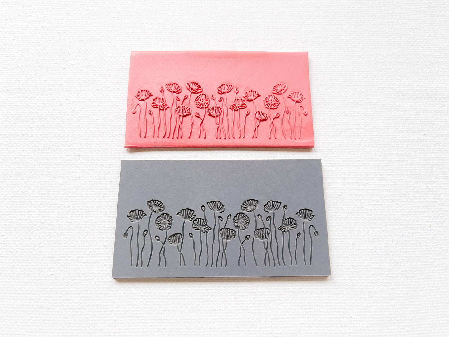 Embossing Texture Mat for Polymer Clay, Poppy Garden