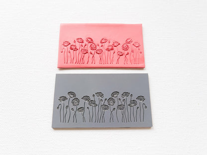 Embossing Texture Mat for Polymer Clay, Poppy Garden