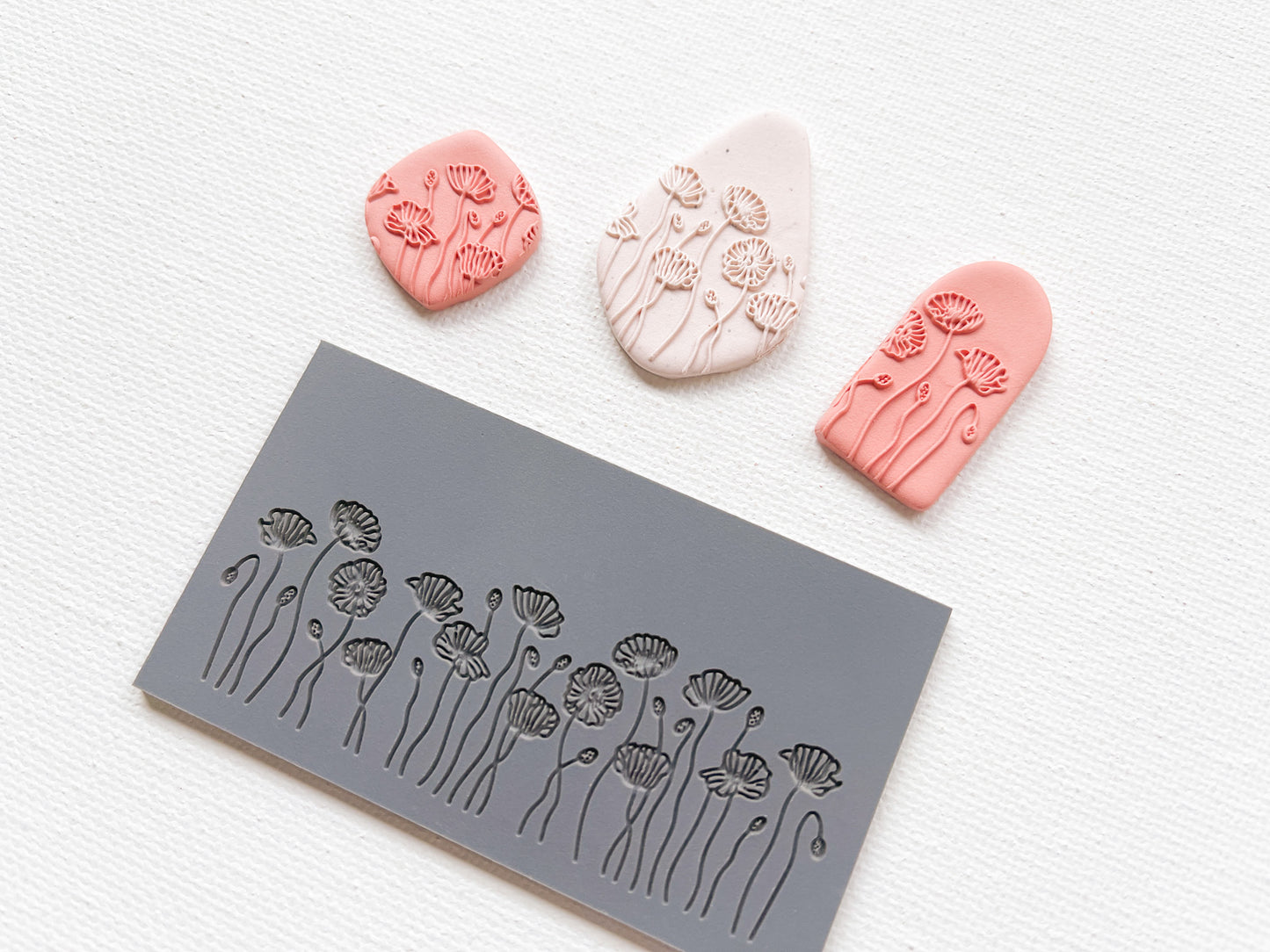 Embossing Texture Mat for Polymer Clay, Poppy Garden