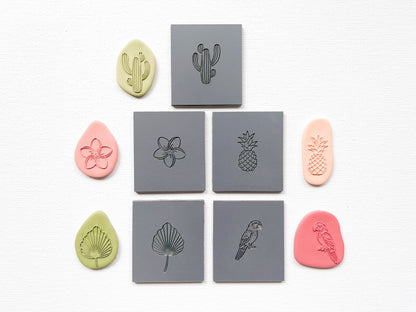 Embossing Texture Mats for Polymer Clay, Tropical Garden