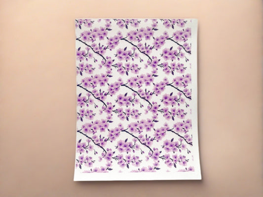 Custom Transfer Sheet for Sarah B, Cherry Blossoms / Purple