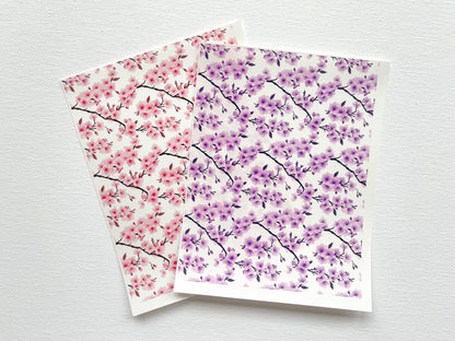 Custom Transfer Sheet for Sarah B, Cherry Blossoms / Purple