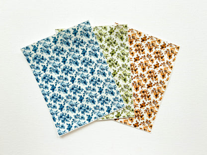 Transfer Sheet for Polymer Clay, Blue, Green, Orange Florals