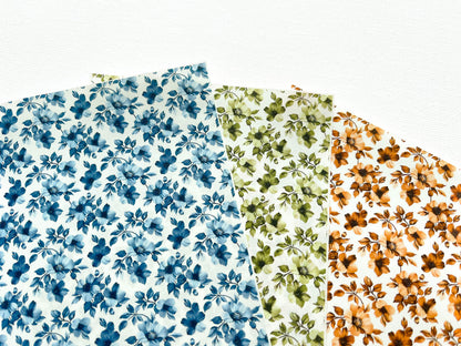 Transfer Sheet for Polymer Clay, Blue, Green, Orange Florals