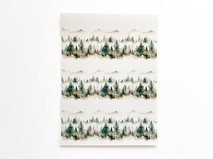 Transfer Sheet for Polymer Clay, Pine Trees and Mountains