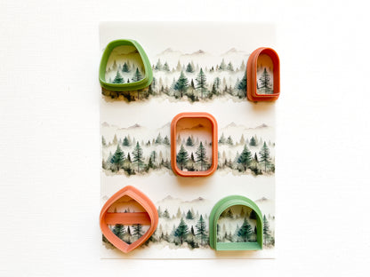 Transfer Sheet for Polymer Clay, Pine Trees and Mountains