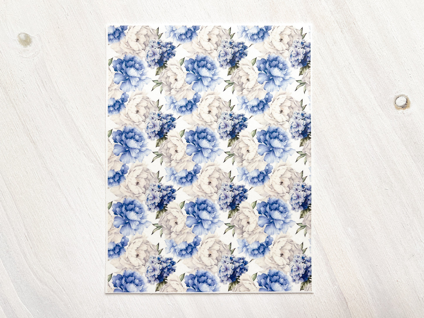 Transfer Sheet for Polymer Clay, Water-Soluble Paper, Peonies and Hydrangeas