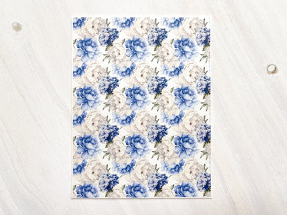 Transfer Sheet for Polymer Clay, Water-Soluble Paper, Peonies and Hydrangeas
