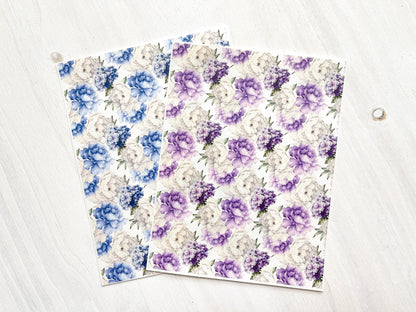 Transfer Sheet for Polymer Clay, Water-Soluble Paper, Peonies and Hydrangeas