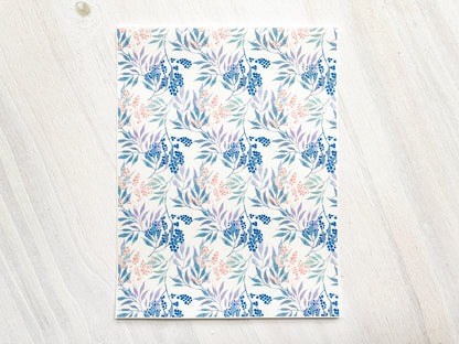 Transfer Sheet for Polymer Clay, Water-Soluble Paper, Aqua Blue Leaves