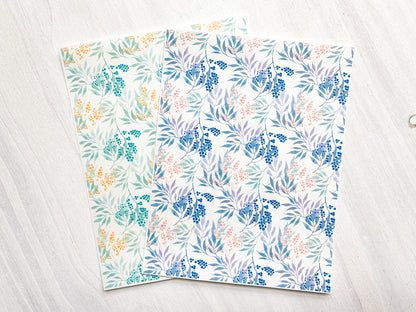Transfer Sheet for Polymer Clay, Water-Soluble Paper, Aqua Blue Leaves
