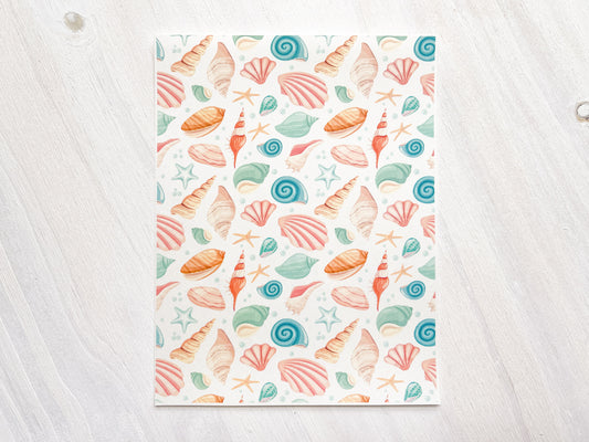 Transfer Sheet for Polymer Clay, Water-Soluble Paper, Seashells and Starfish