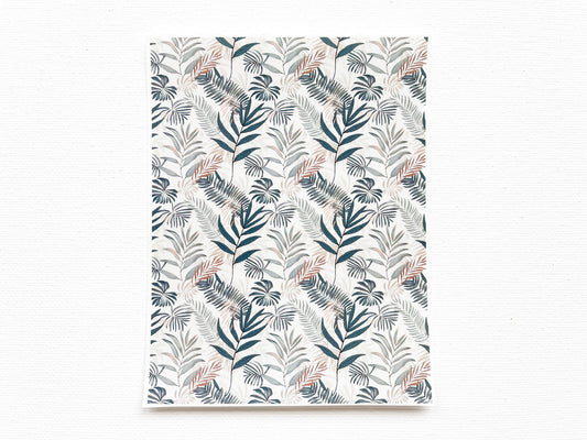 Transfer Sheet for Polymer Clay, Grey Brown Palm Leaves