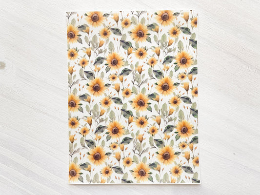 Transfer Sheet for Polymer Clay, Water-Soluble Paper, Sunflowers