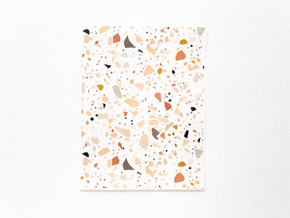 Transfer Sheet for Polymer Clay, Water-Soluble Paper, Beige Terrazzo Pattern