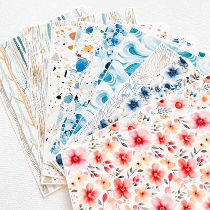 Transfer Sheet for Polymer Clay, Blue Abstract Wave Pattern