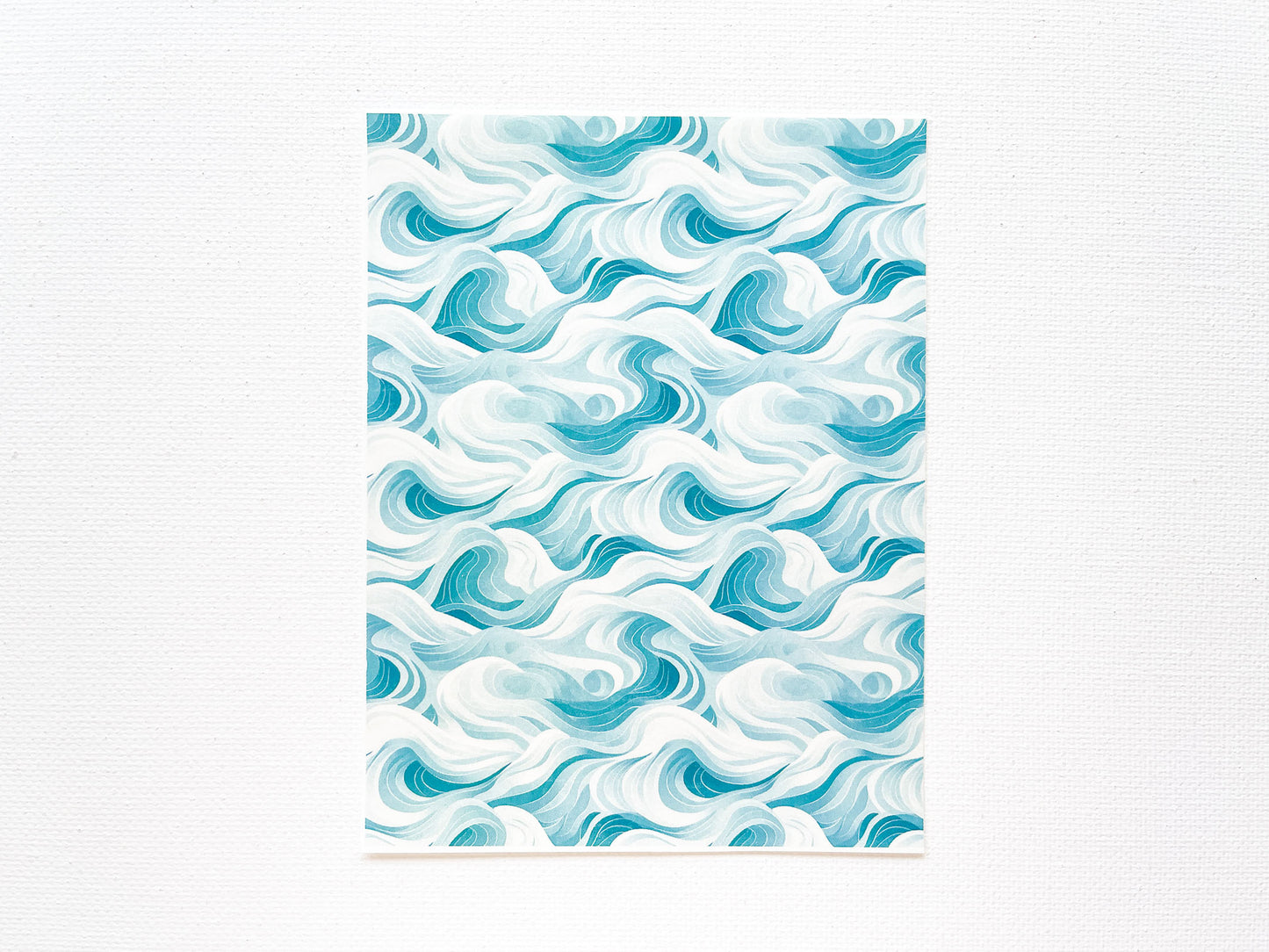 Transfer Sheet for Polymer Clay, Blue Abstract Wave Pattern