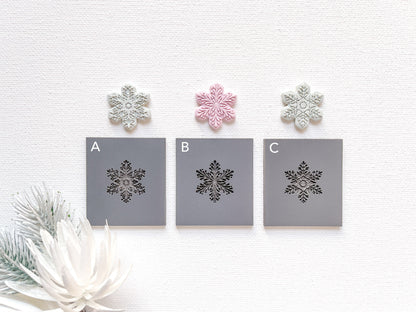 Embossing Texture Mat and Clay Cutter Set / Snowflakes