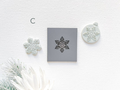 Embossing Texture Mat and Clay Cutter Set / Snowflakes