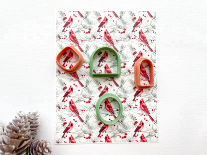 Transfer Sheet for Polymer Clay, Red Cardinals