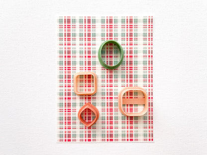 Transfer Sheet for Polymer Clay, Red and Green Plaid