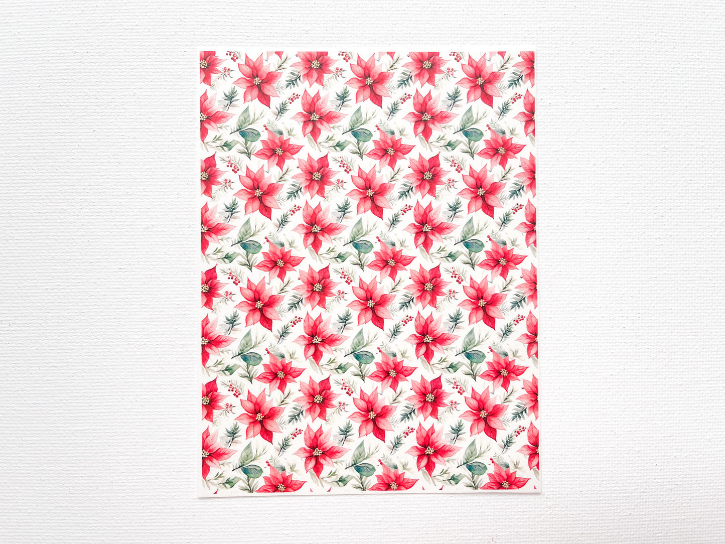 Transfer Sheet for Polymer Clay, Poinsettia