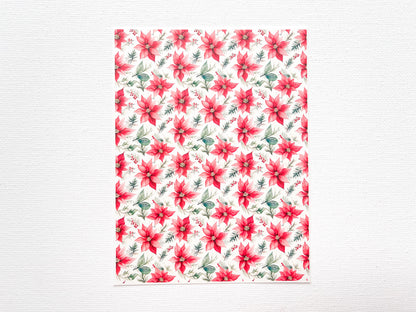 Transfer Sheet for Polymer Clay, Poinsettia