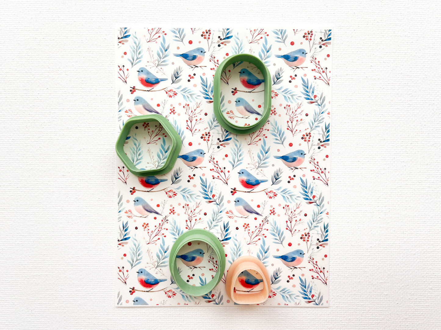 Transfer Sheet for Polymer Clay, Blue Birds