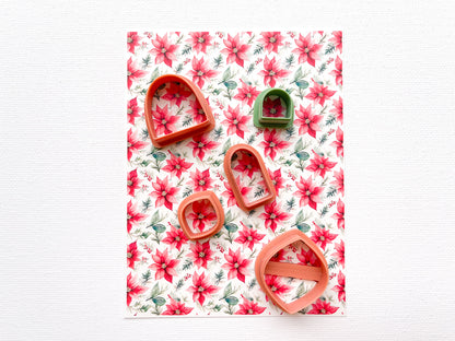 Transfer Sheet for Polymer Clay, Poinsettia