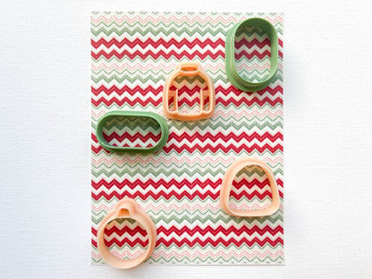 Transfer Sheet for Polymer Clay, Green Red Knit Pattern