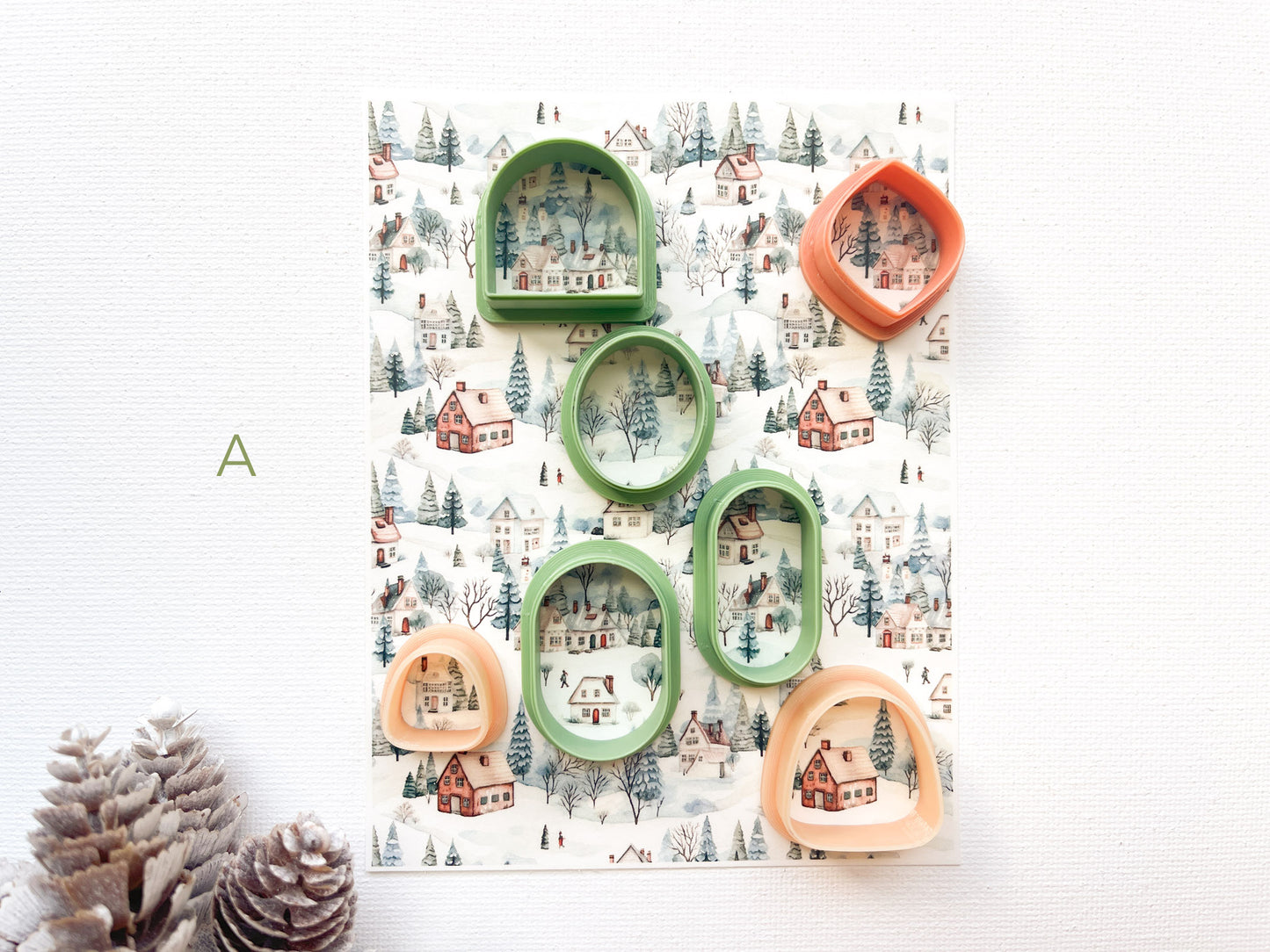 Transfer Sheet for Polymer Clay, Winter Village