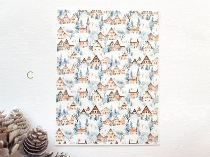 Transfer Sheet for Polymer Clay, Winter Village