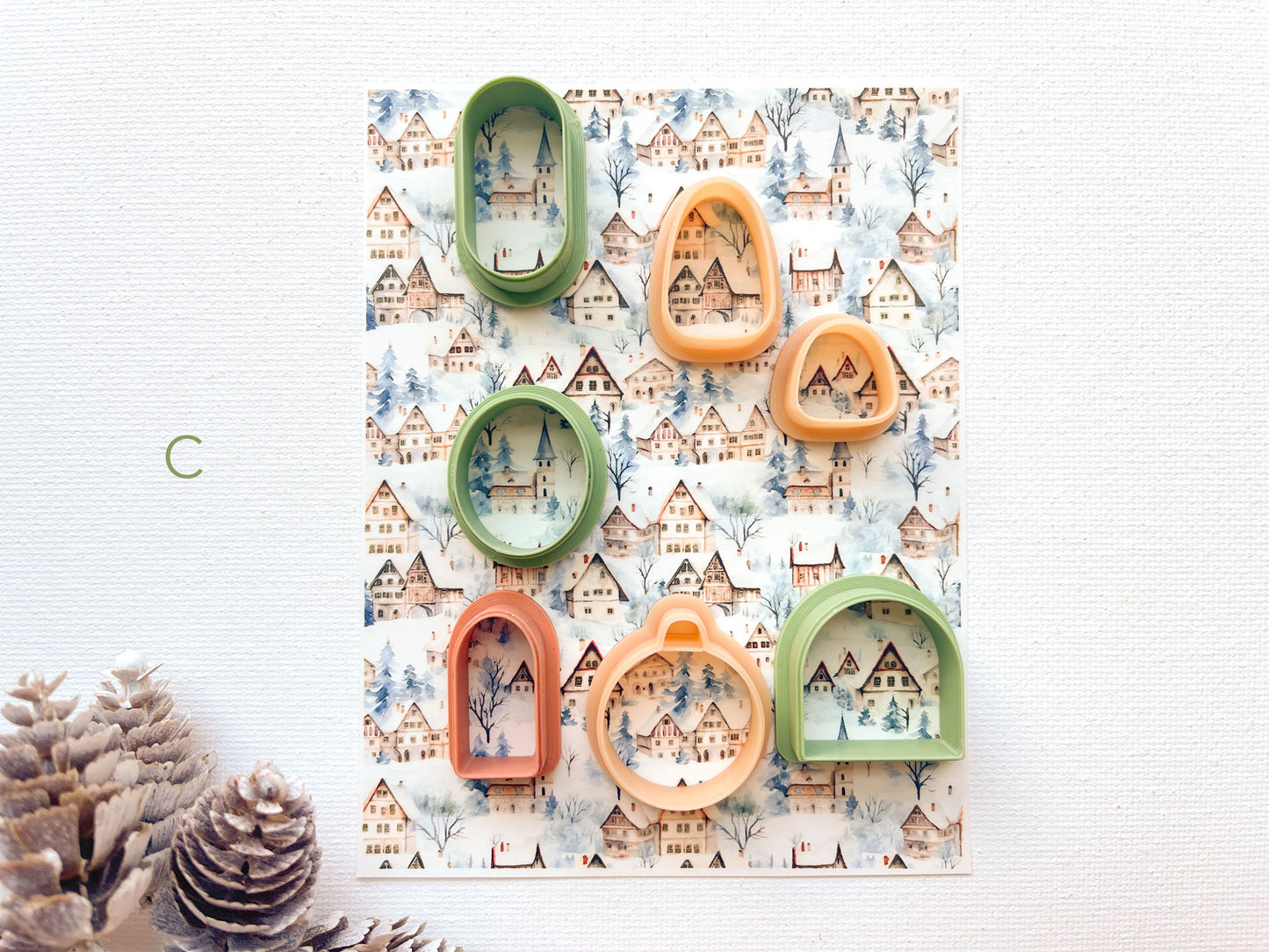 Transfer Sheet for Polymer Clay, Winter Village