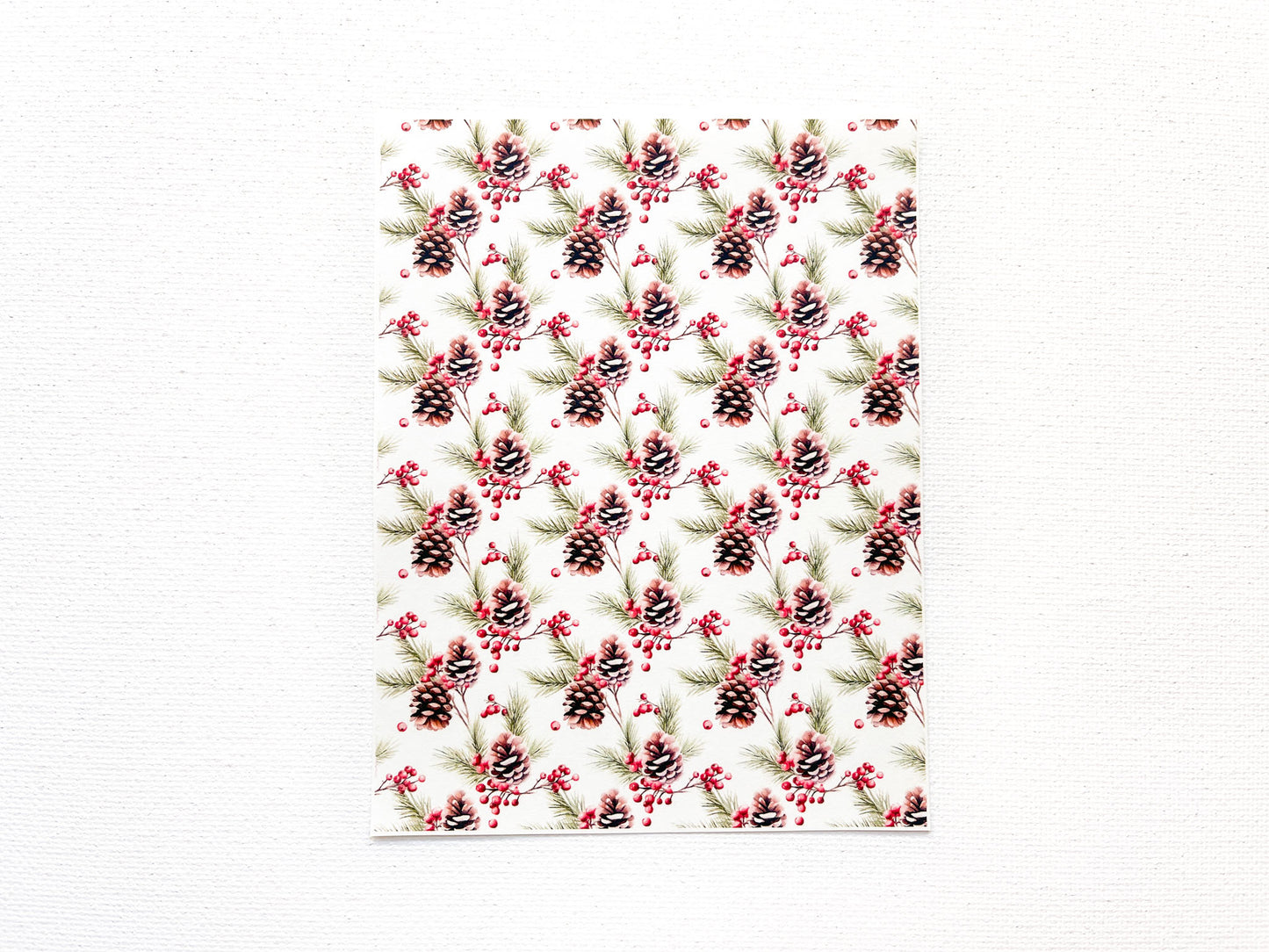 Transfer Sheet for Polymer Clay, Pine Cones and Berries