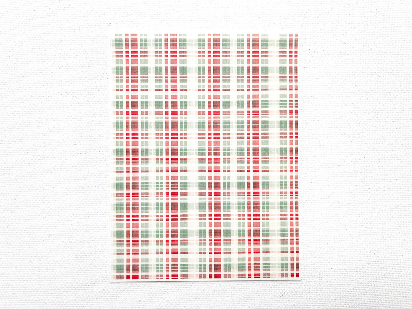 Transfer Sheet for Polymer Clay, Red and Green Plaid