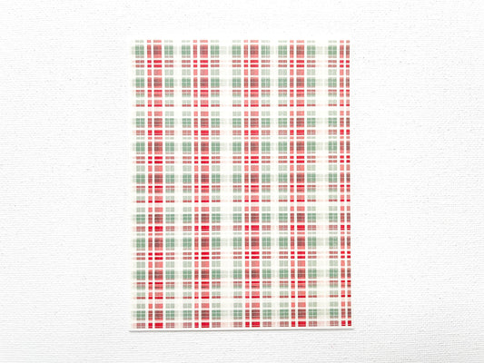 Transfer Sheet for Polymer Clay, Red and Green Plaid