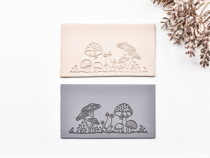 Embossing Texture Mat for Polymer Clay, Mushroom Garden