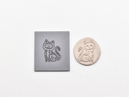 Embossing Texture Mat for Polymer Clay / Spider Web, Ghost, Skeleton Cat