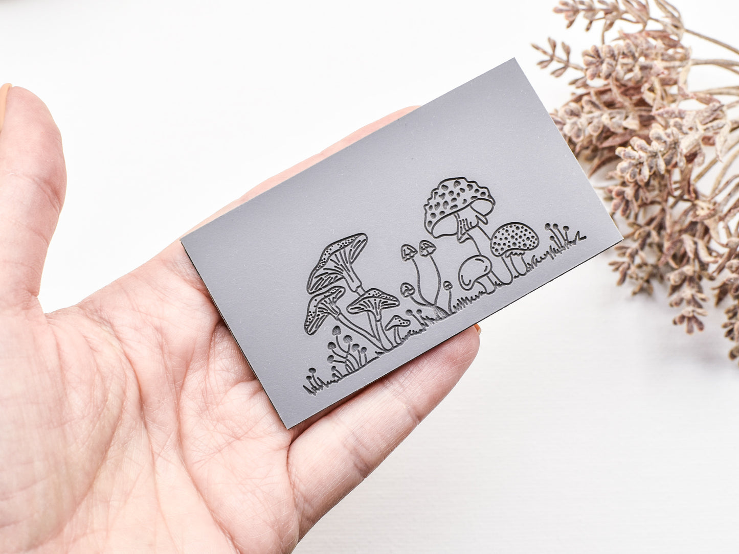Embossing Texture Mat for Polymer Clay, Mushroom Garden