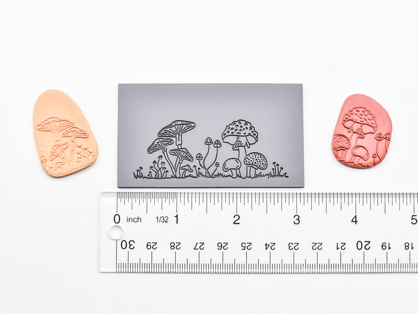 Embossing Texture Mat for Polymer Clay, Mushroom Garden